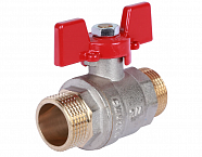 Кран шаровой 3/4" Н/Н бабочка крас никель полнопроходной ROMMER RBV-0007-0410220
