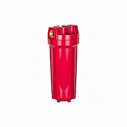 Корпус 10SL 1/2" В усиленный полипропилен, красный, гор.вода АКВАБРАЙТ АБФ-ГОР-12