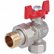 Кран шаровой американка угловой 3/4" В/Н бабочка крас никель ROMMER RBV-0006-0610220